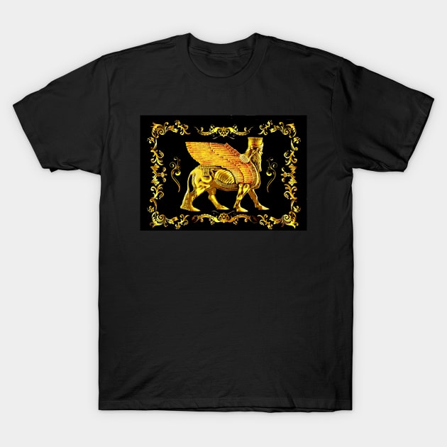 Golden Lamassu T-Shirt by doniainart